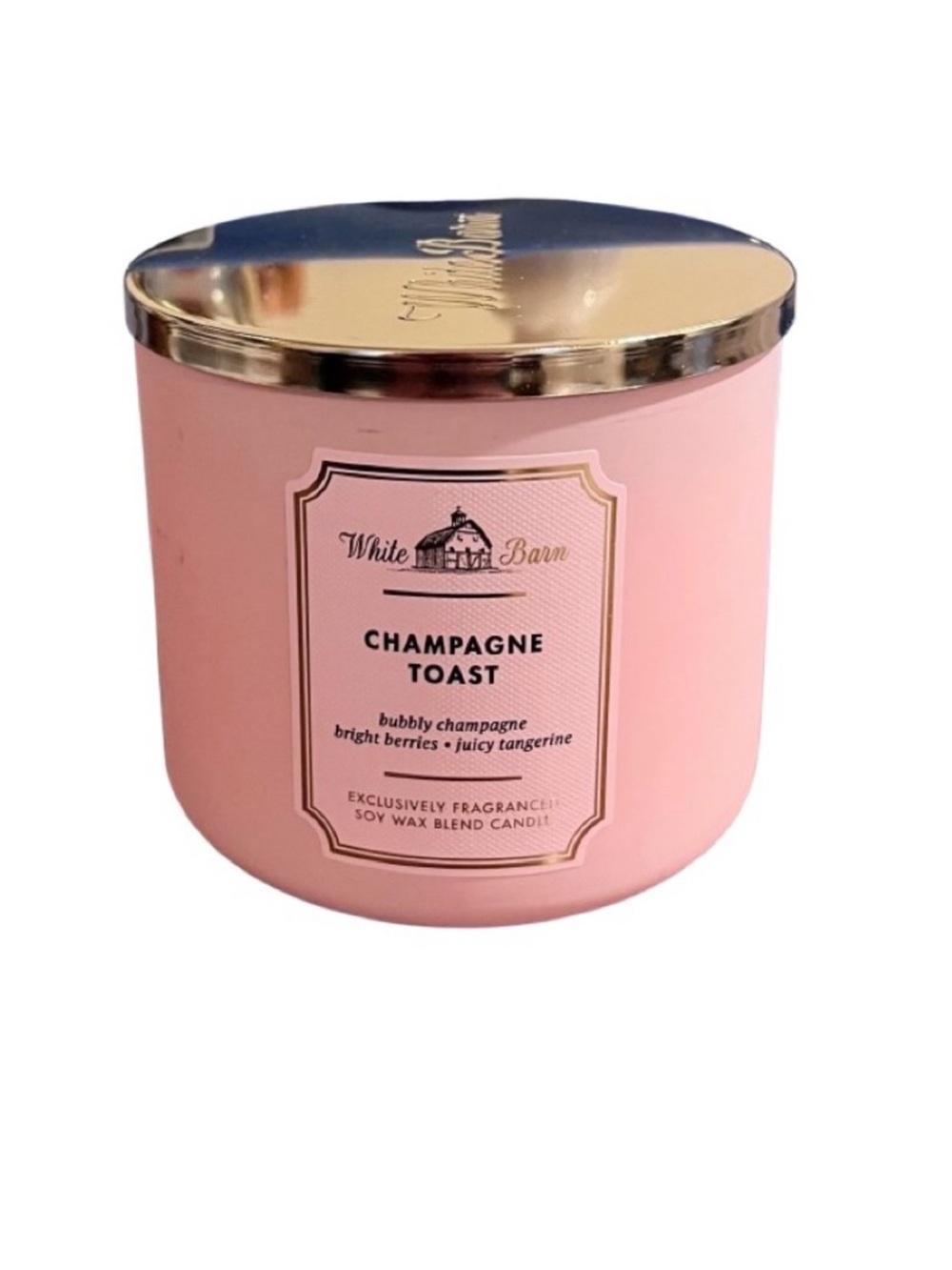 🆕- White Barn- 3- Wick Champagne Toast Blush Candle Jar with Gold Lid - Picture 2 of 7